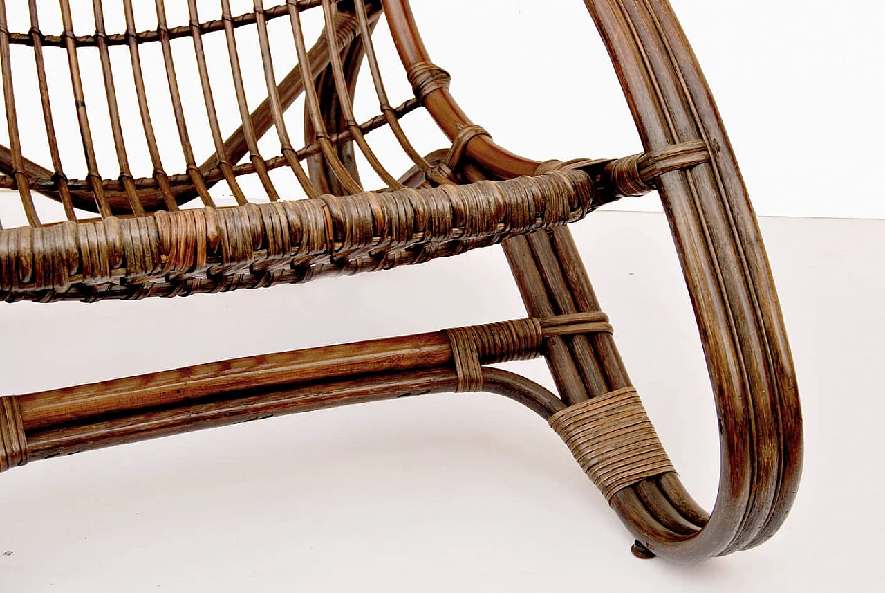 Pair of armchairs in rattan and Indian cane, 1970s 1461387