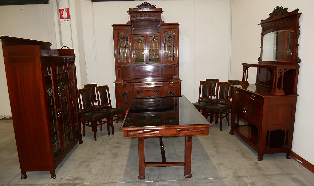 Art Nouveau mahogany dining room, early 20th century 1461658