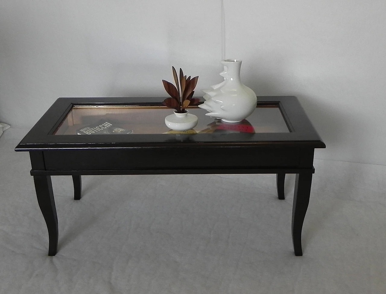 Wooden coffee table with openable top, 80s 1462482