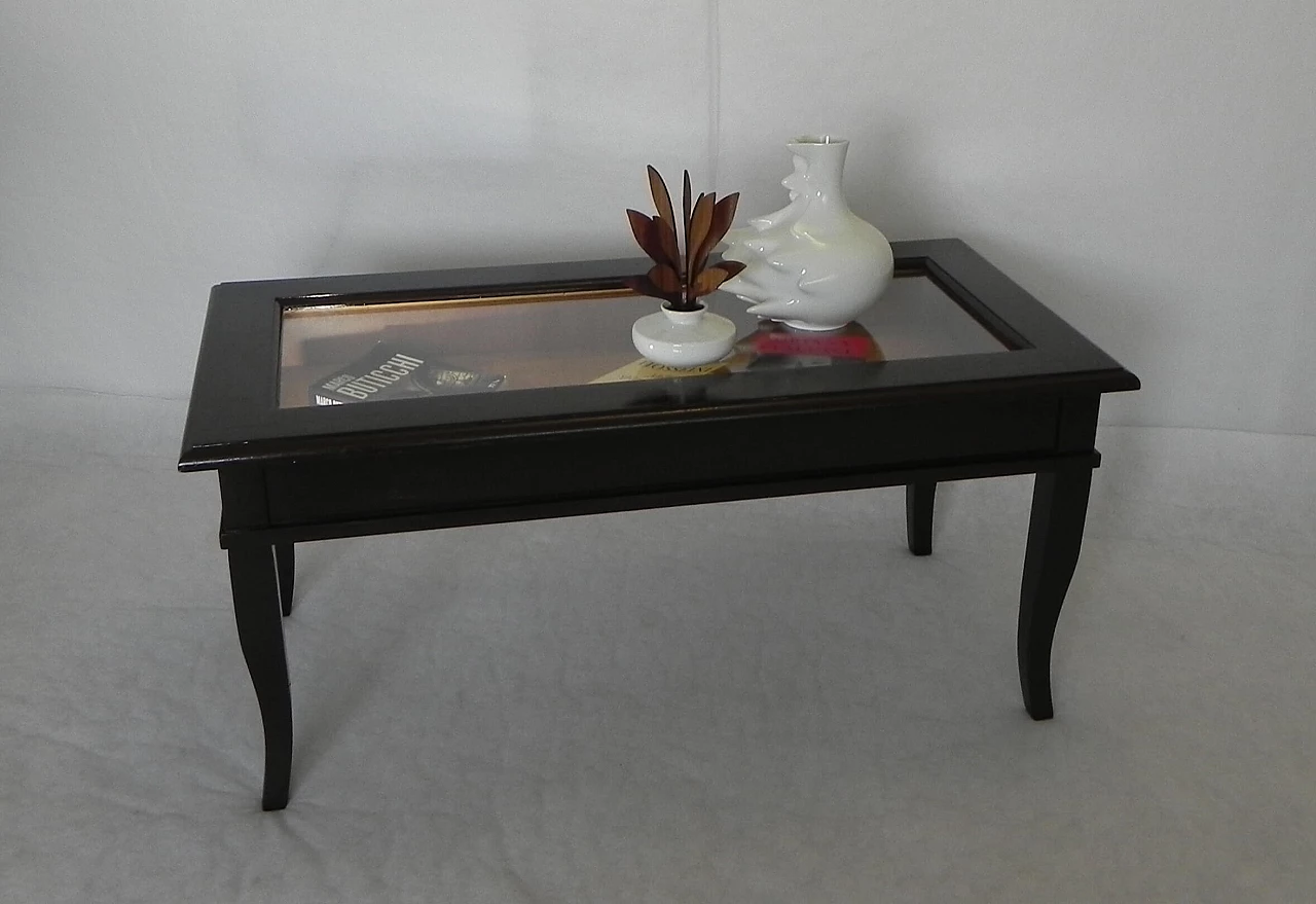 Wooden coffee table with openable top, 80s 1462486