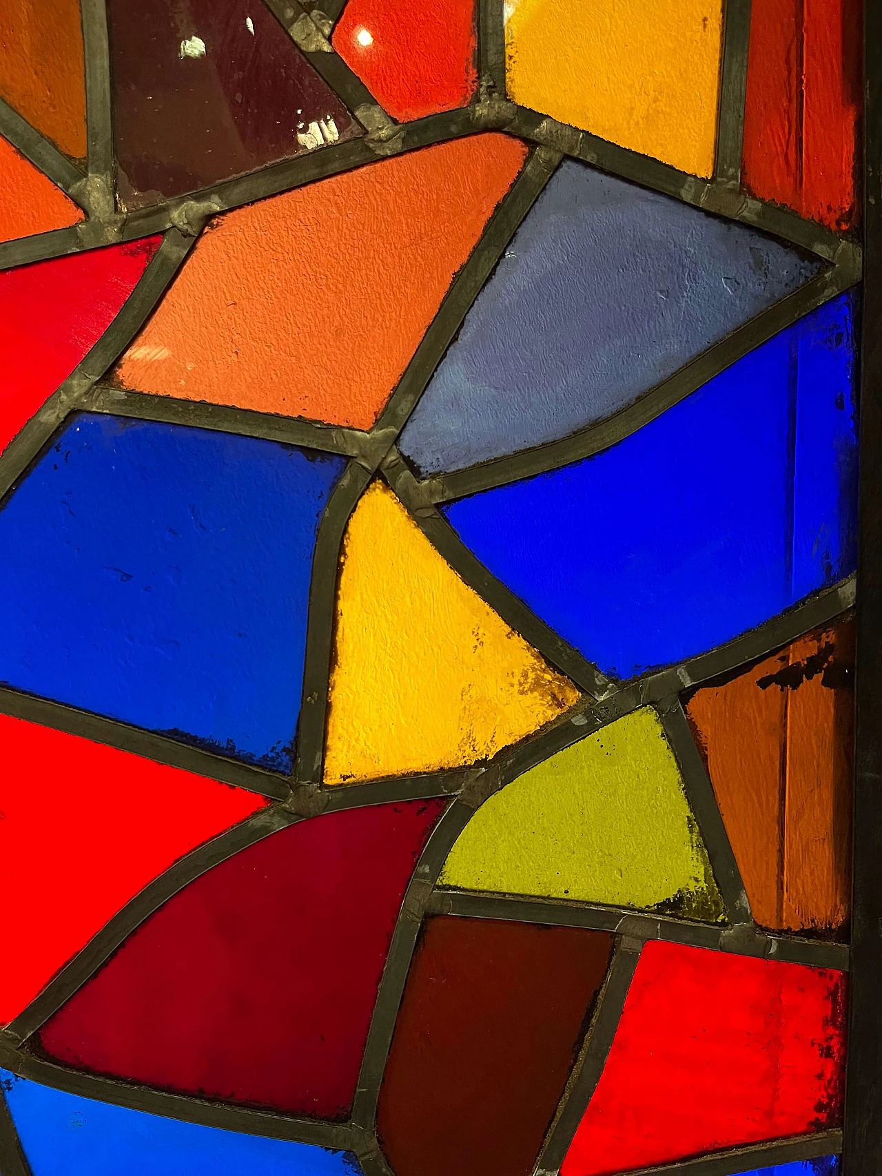 Large Harlequin stained glass window, 1950s 1462487