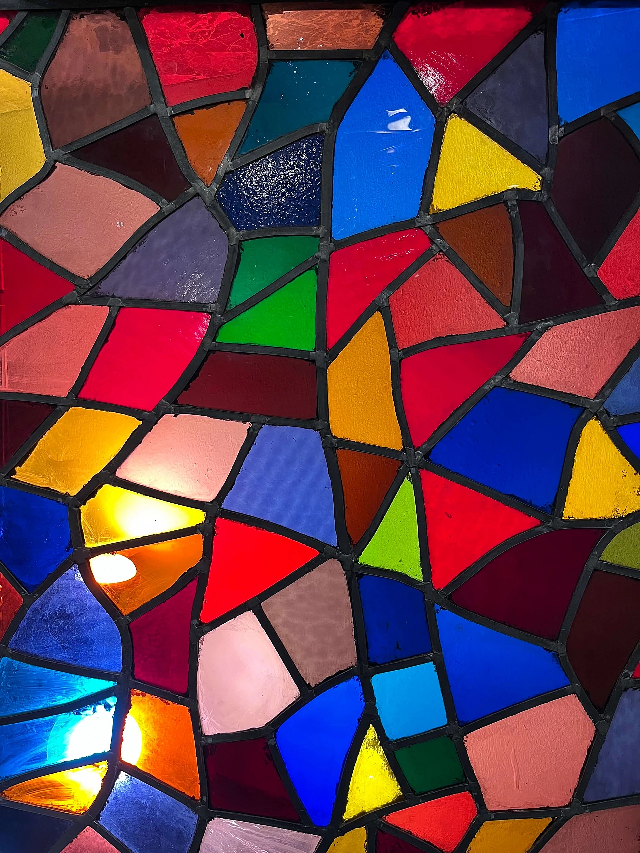 Large Harlequin stained glass window, 1950s 1462489