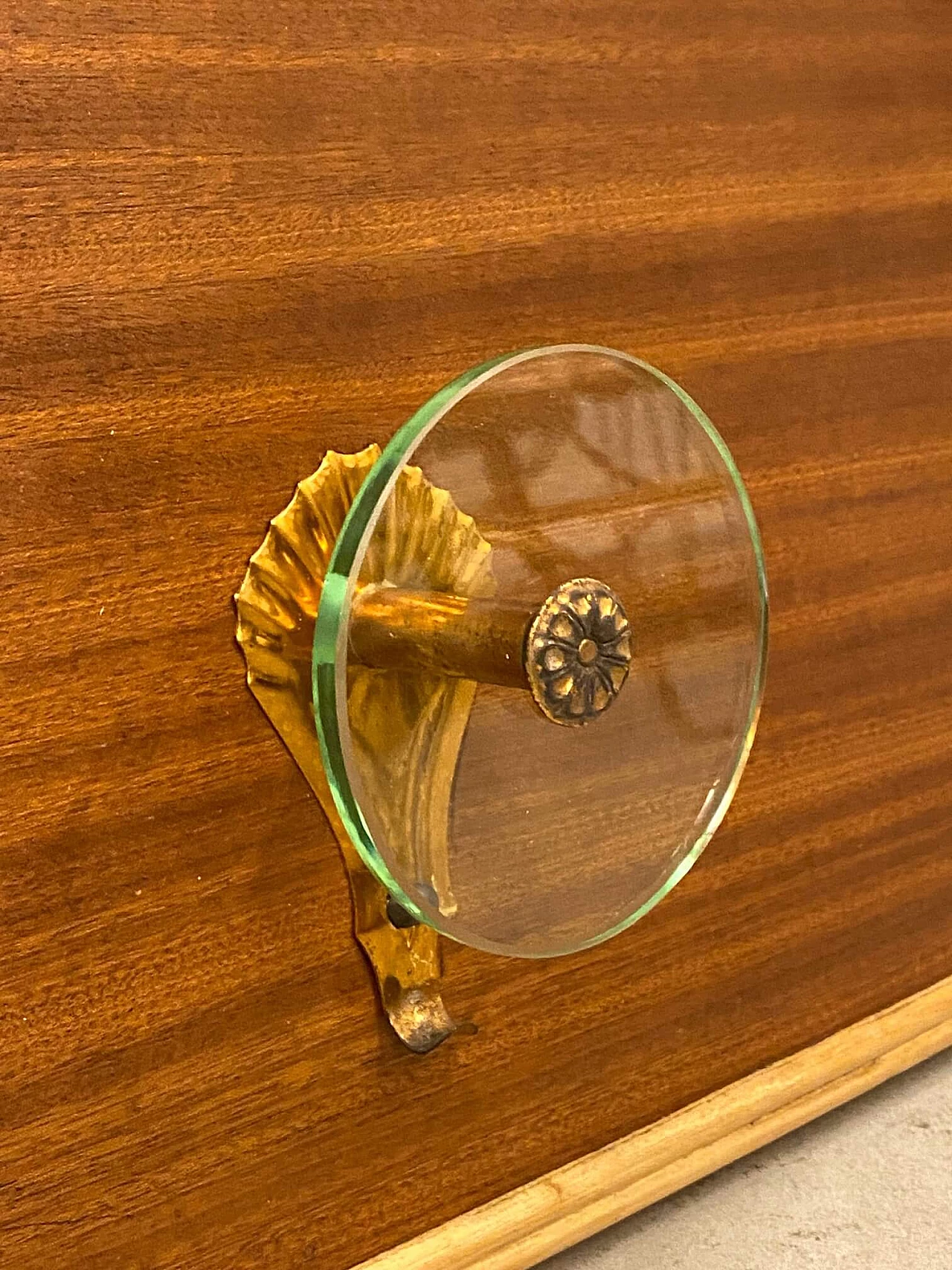 Appendiabiti da muro con ganci in vetro molato, anni '50 1462789