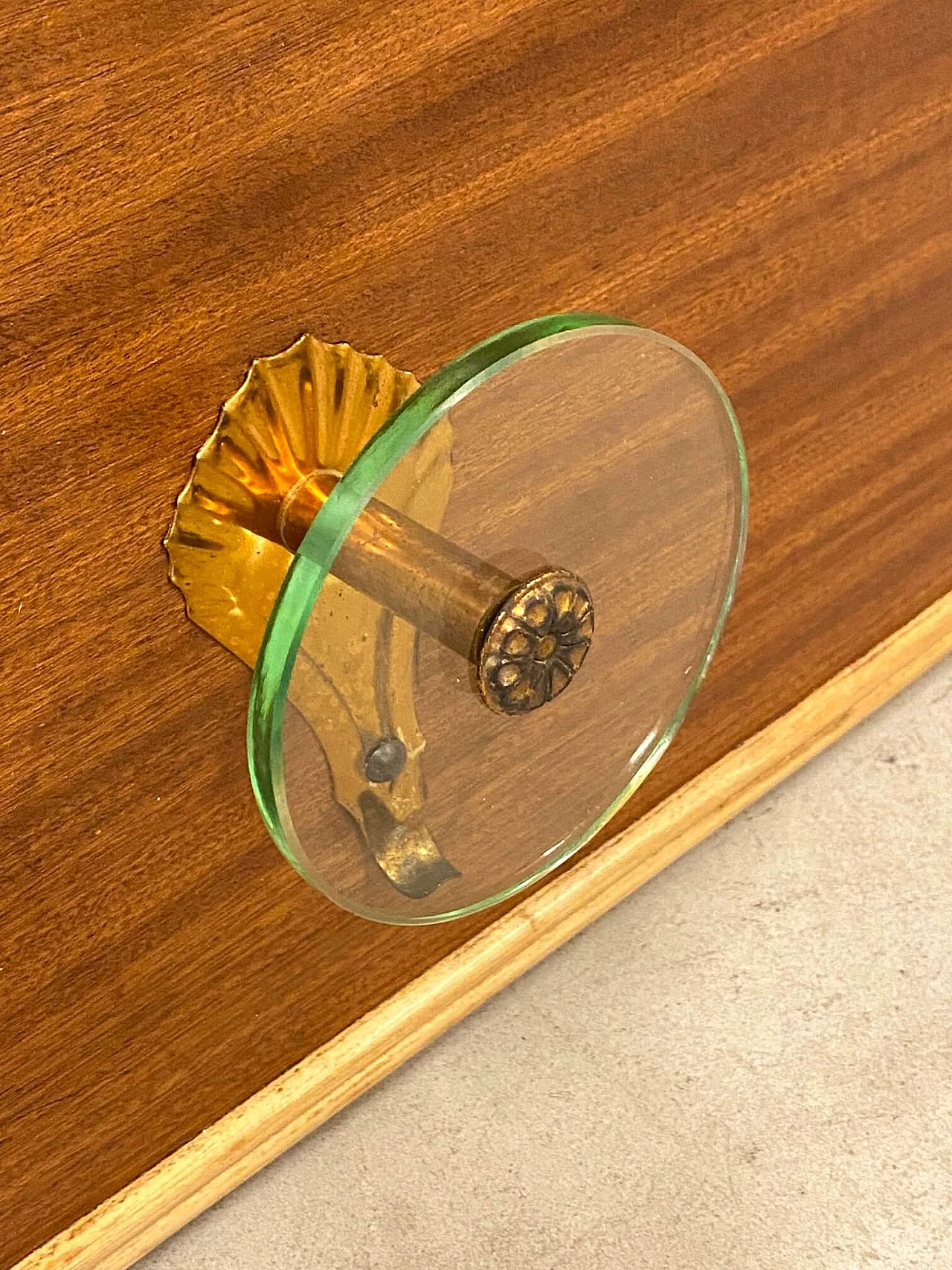 Appendiabiti da muro con ganci in vetro molato, anni '50 1462790