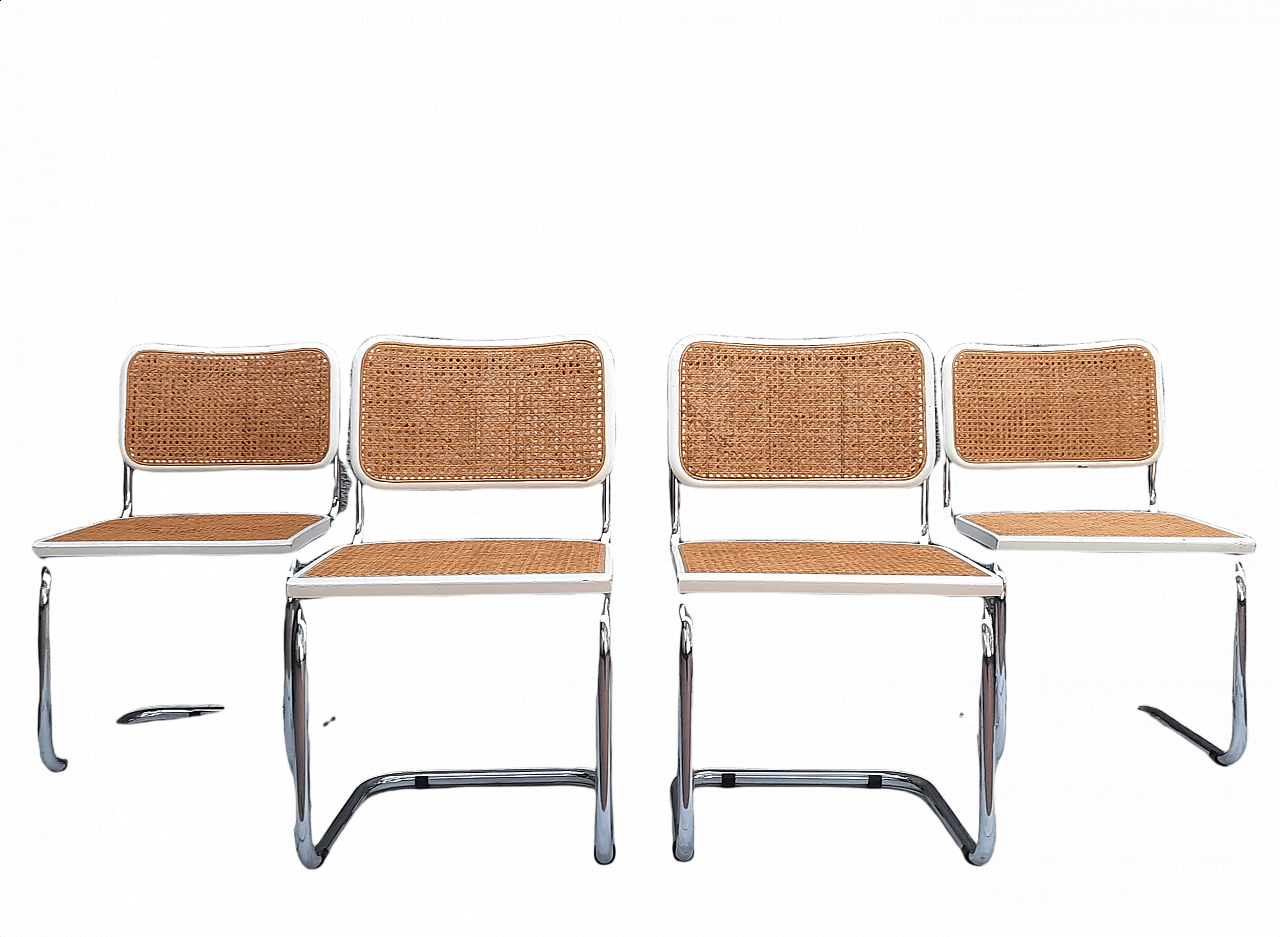 4 White Cesca chairs by Marcel Breuer, 1980s 1463026