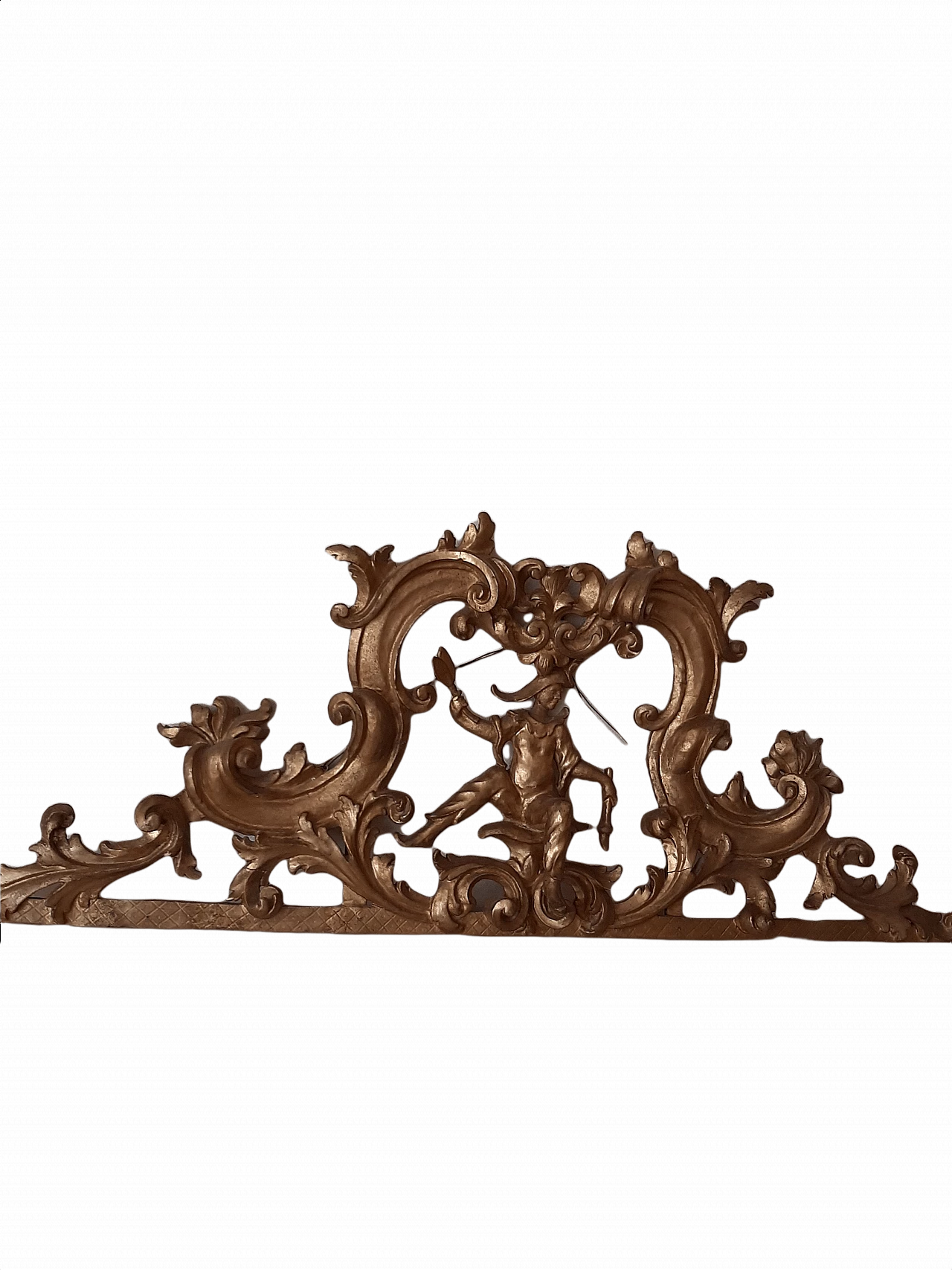 Carved and gilded wood frieze with Pantalone, 17th century 1463323