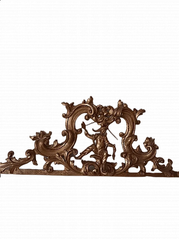 Carved and gilded wood frieze with Pantalone, 17th century