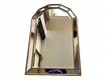 Specchio decorato in oro, anni '60