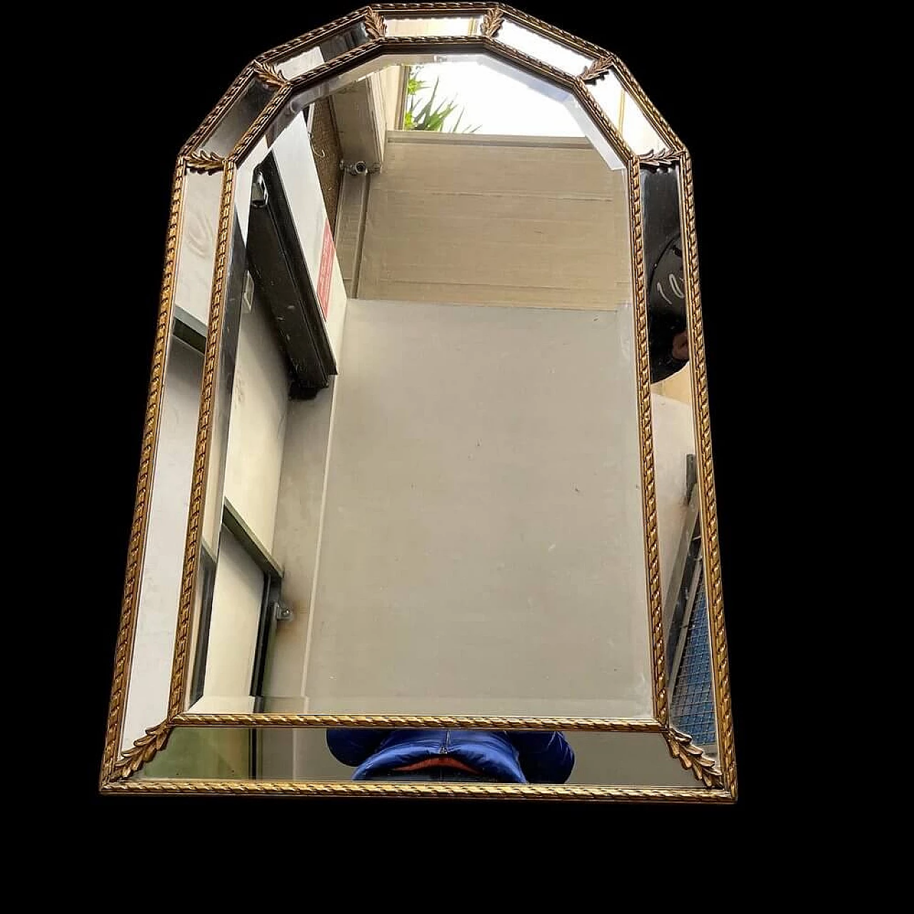 Specchio decorato in oro, anni '60 1463389