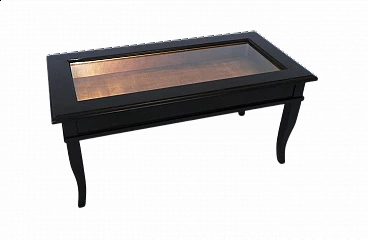 Wooden coffee table with openable top, 80s