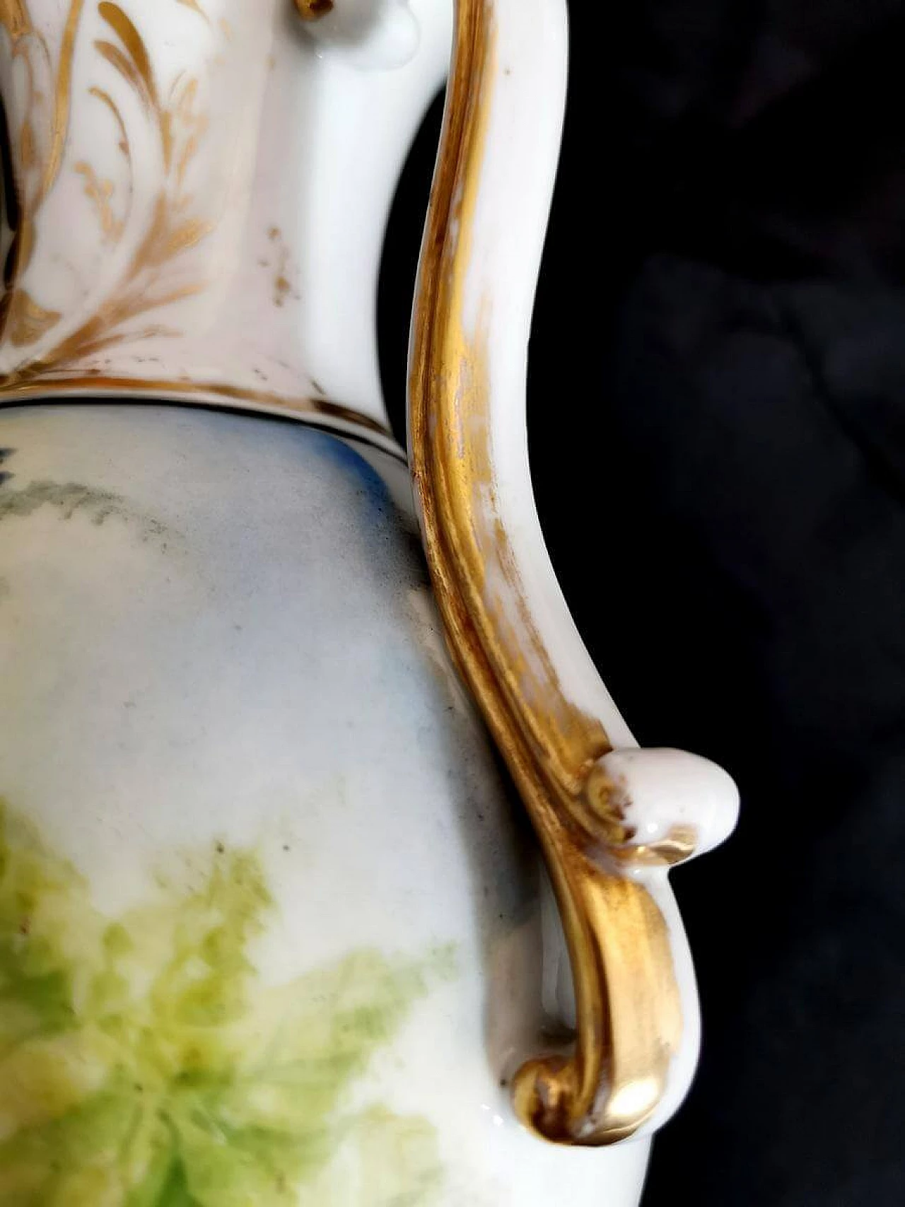Coppia di vasi dipinti a mano in porcellana De Paris, del '800 1463944