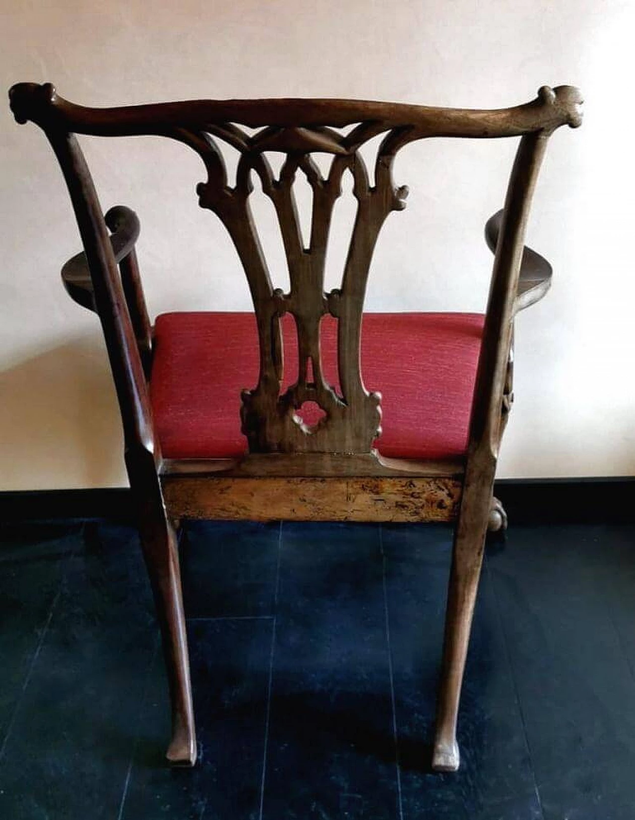 Chippendale style master chair with walnut armrests, 19th century 1463955
