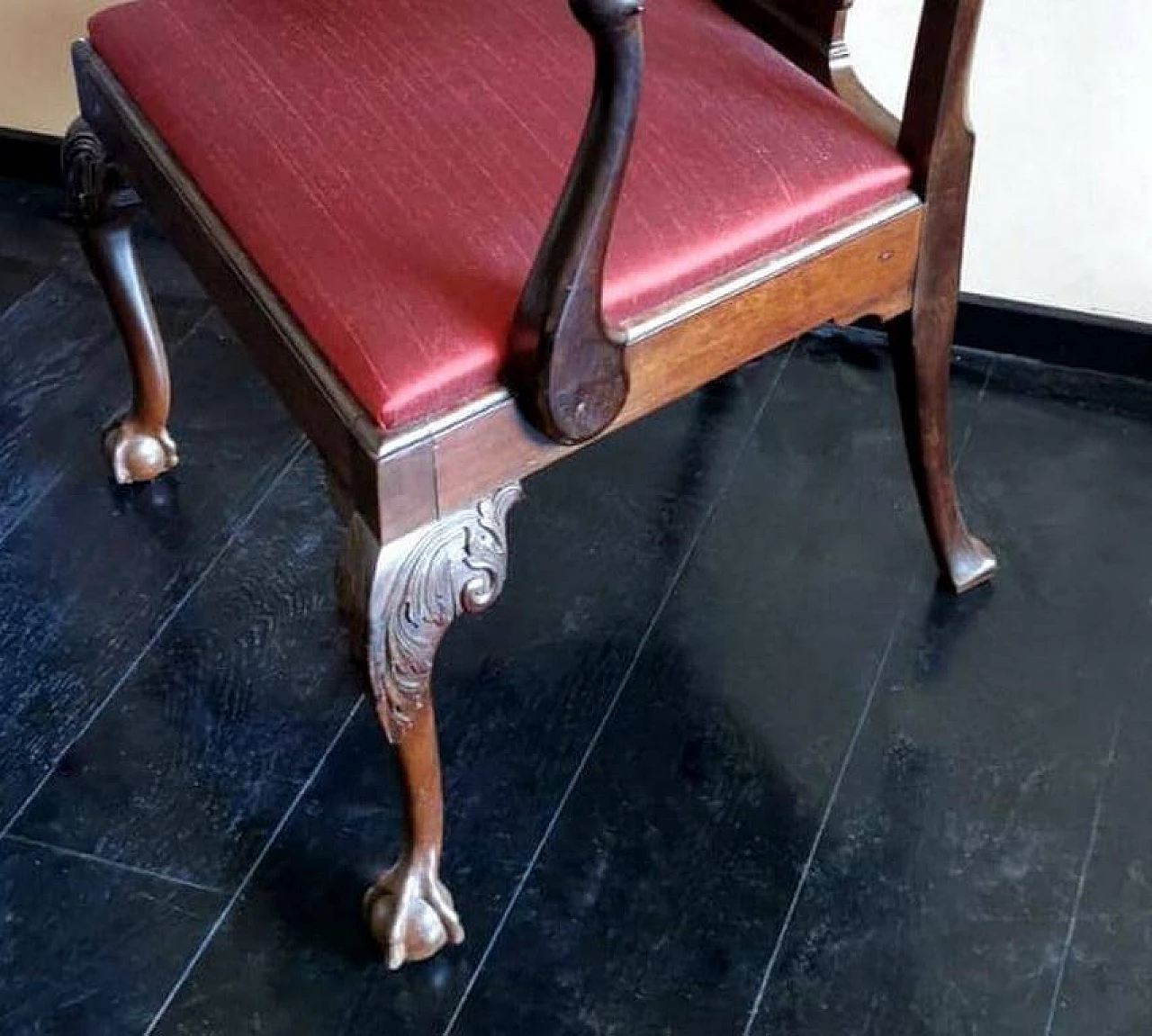 Chippendale style master chair with walnut armrests, 19th century 1463959