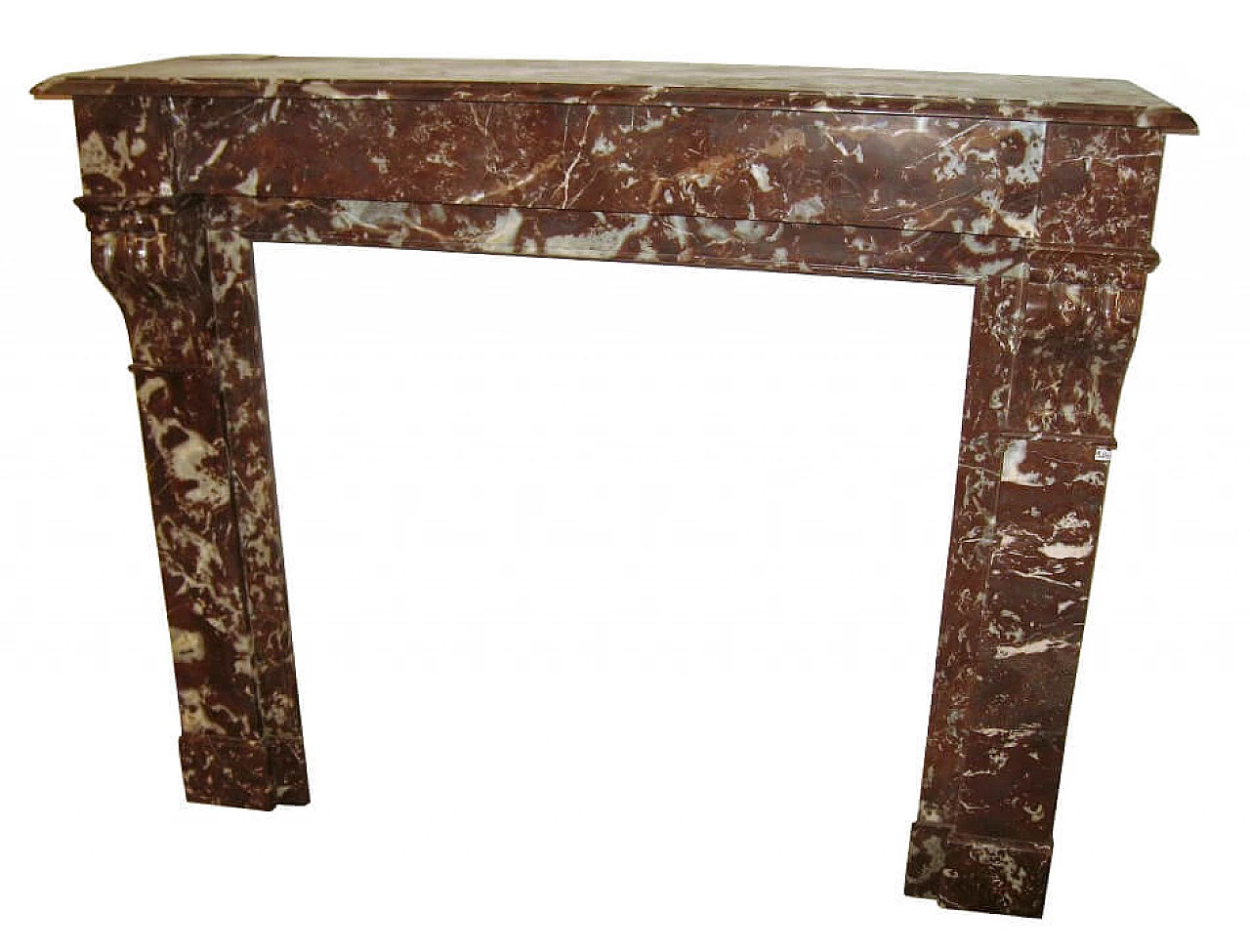 Palmettes model fireplace frame in red marble, 19th century 1464121