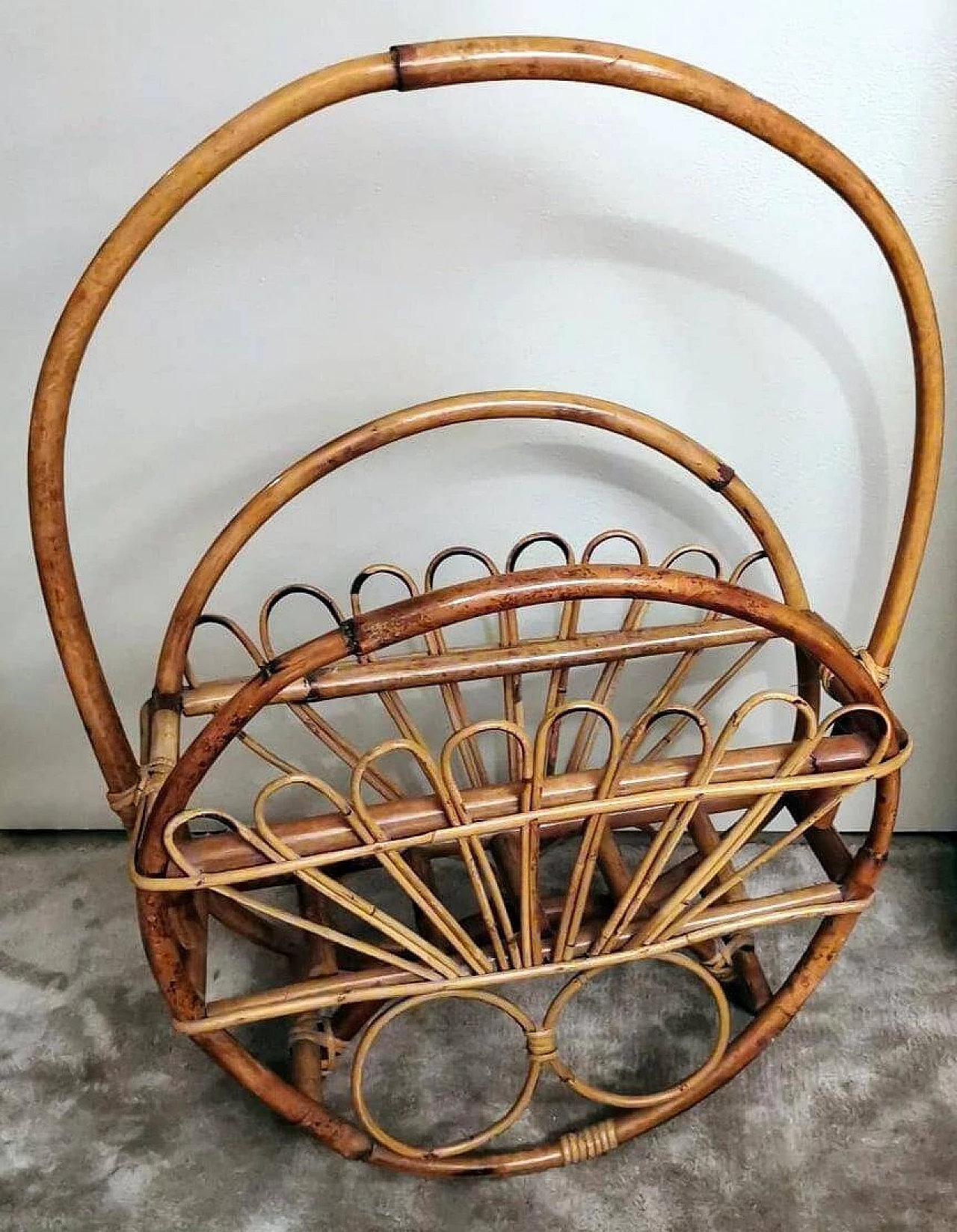 Magazine rack in the style of Franco Albini in bamboo and rattan, 1960s 1464279