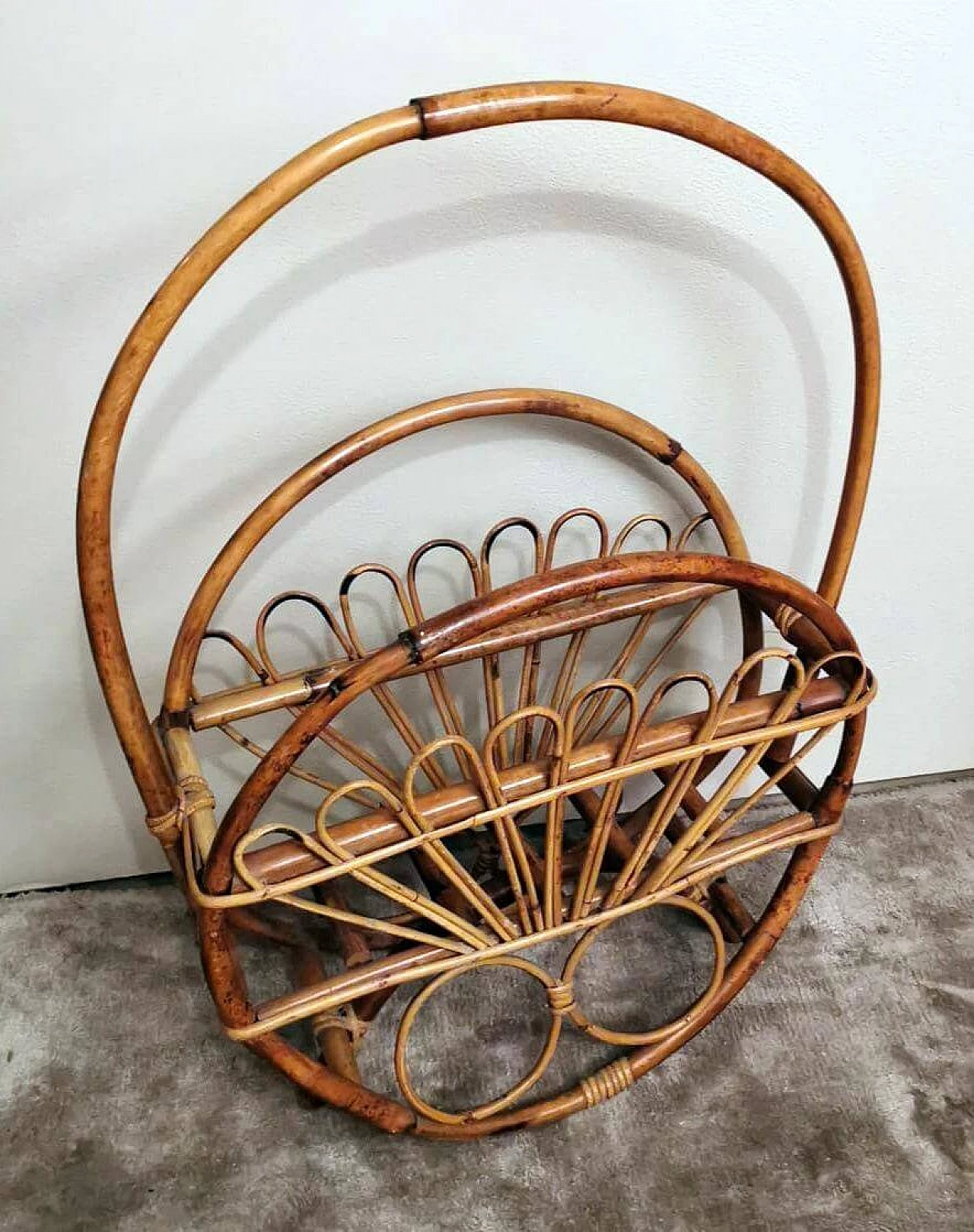 Magazine rack in the style of Franco Albini in bamboo and rattan, 1960s 1464280
