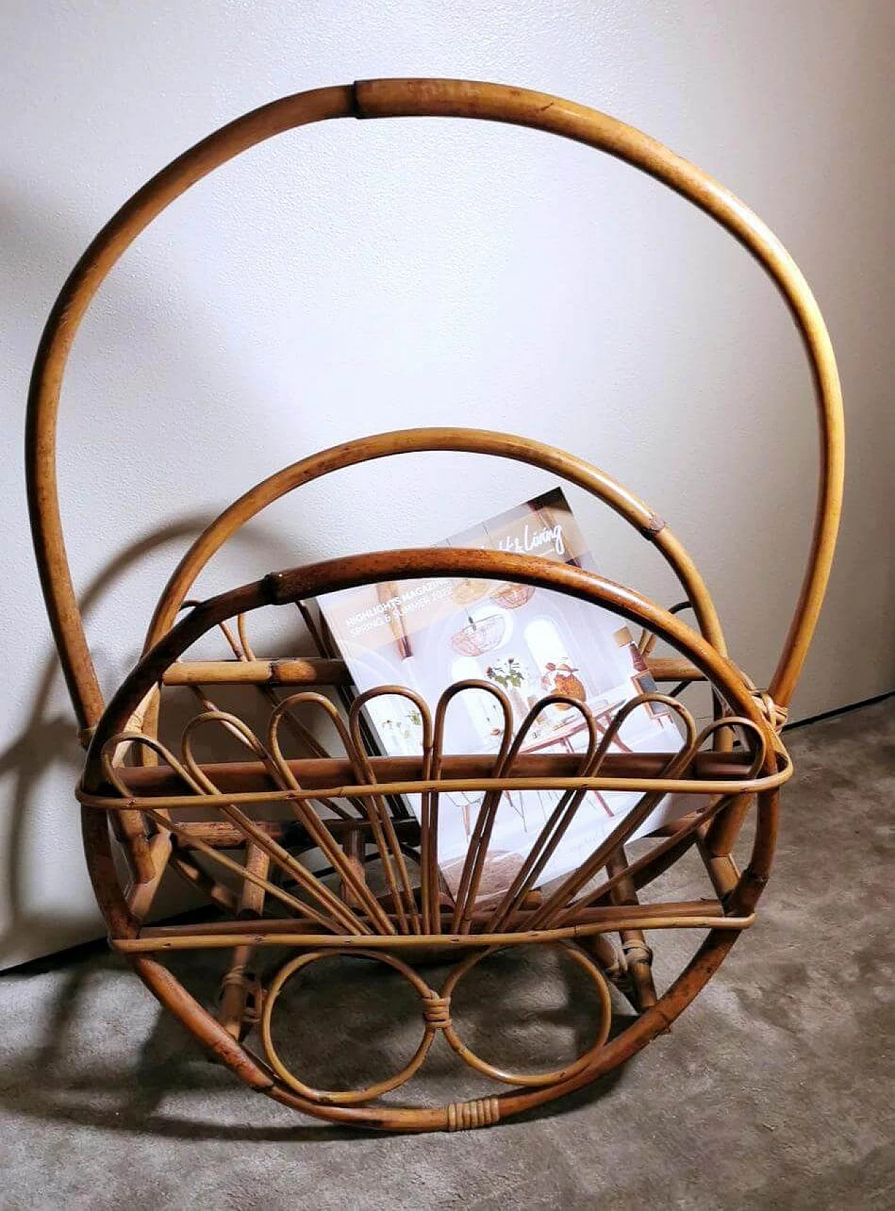 Magazine rack in the style of Franco Albini in bamboo and rattan, 1960s 1464288