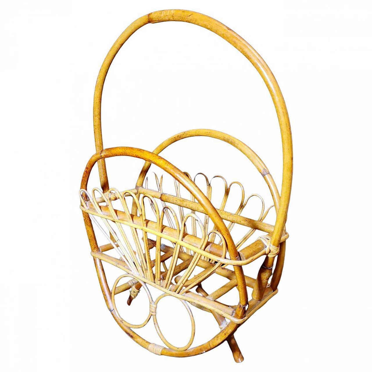 Magazine rack in the style of Franco Albini in bamboo and rattan, 1960s 1464292