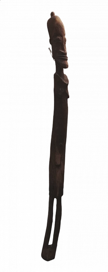 Scultura di figura longilinea in legno, arte africana, anni '70