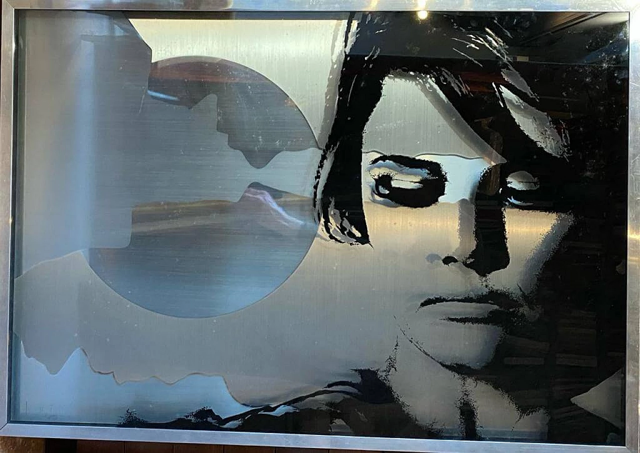 Mario Setti, Uno strano pensiero, chromed metal and silkscreen on acetate, 1980s 1464337