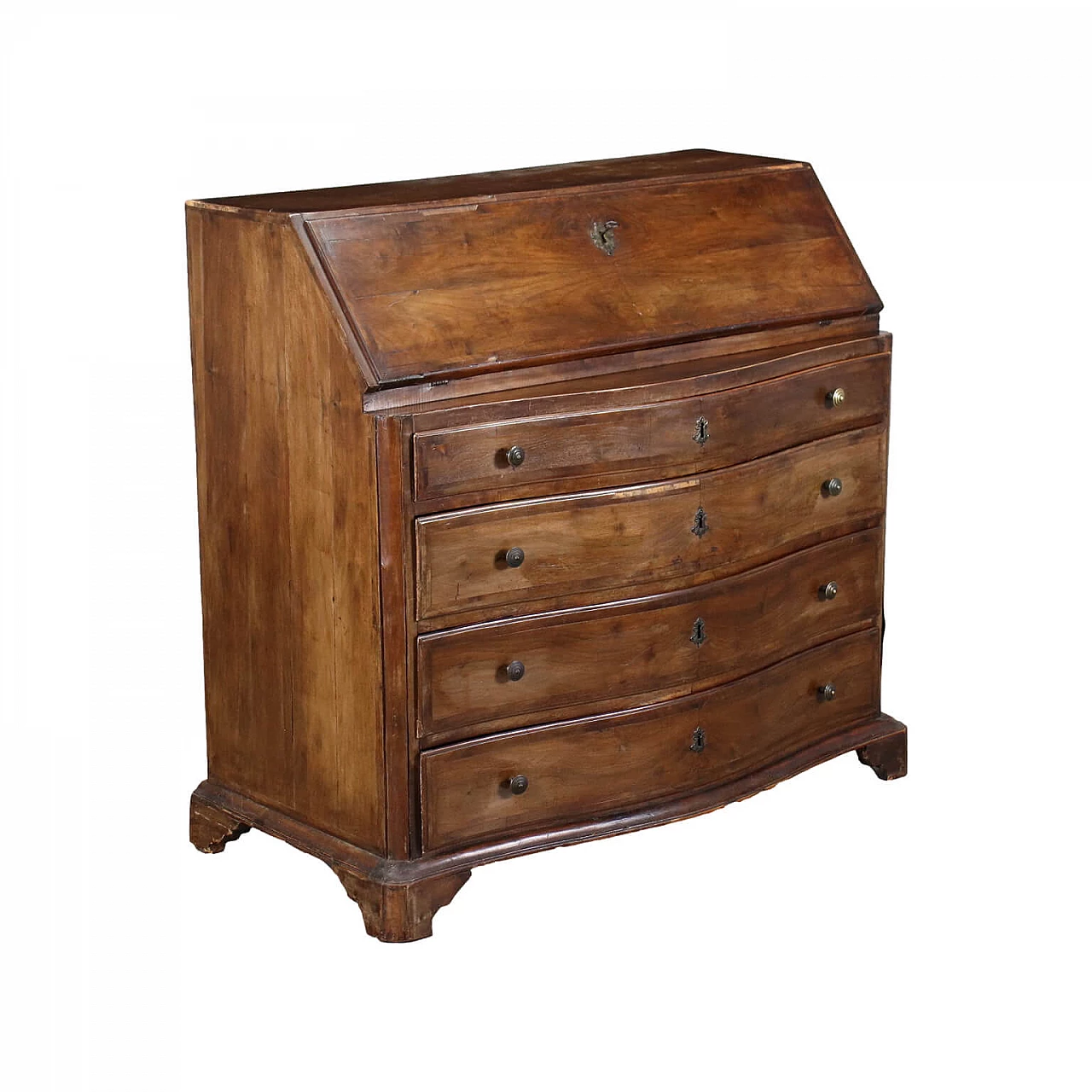 Ribalta in legno con scarabattolo con vani e cassettini, del '900 1465681