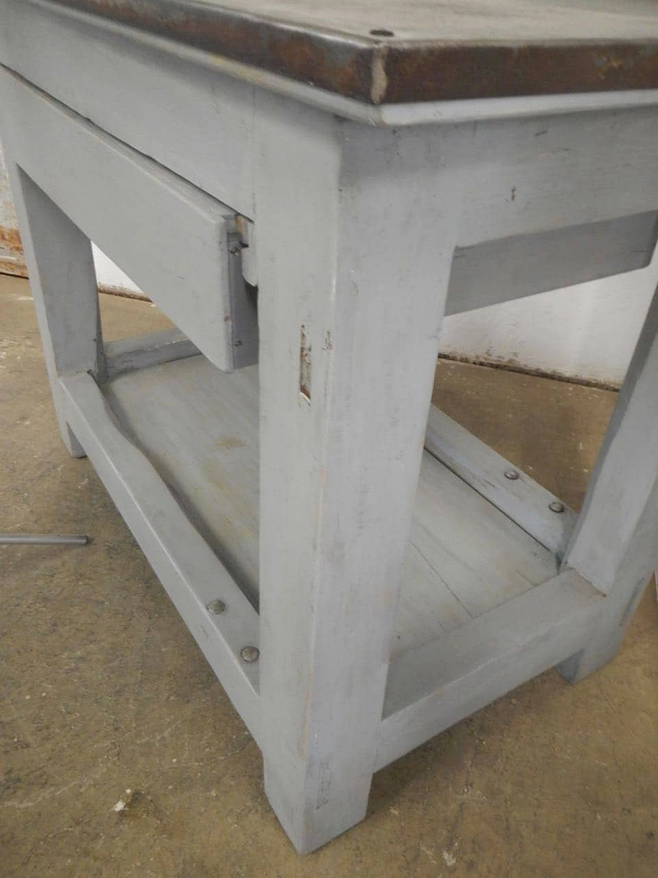 Painted wooden counter with metal top, 1960s 1465916