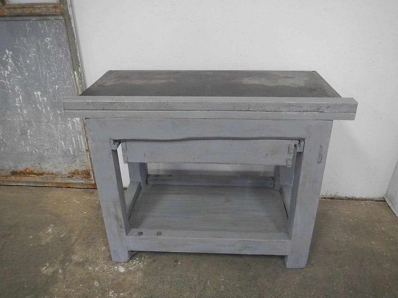 Painted wooden counter with metal top, 1960s 1465919