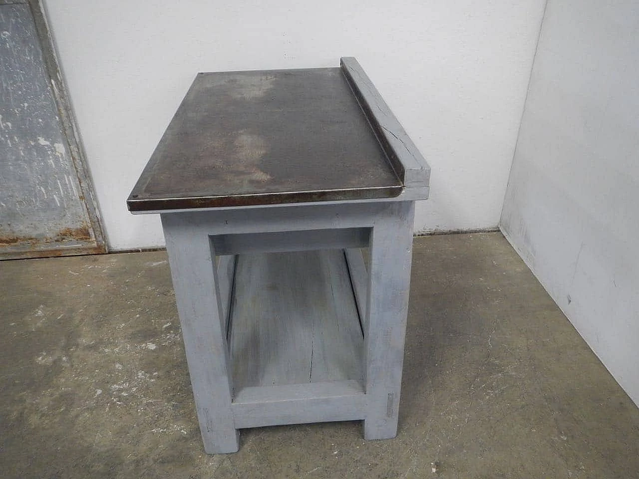 Painted wooden counter with metal top, 1960s 1465920