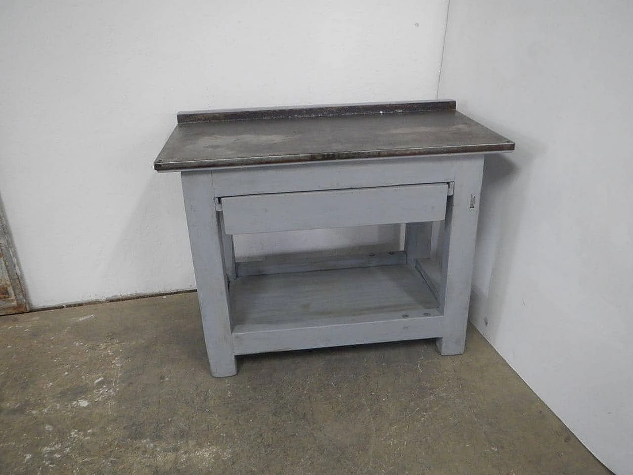 Painted wooden counter with metal top, 1960s 1465923