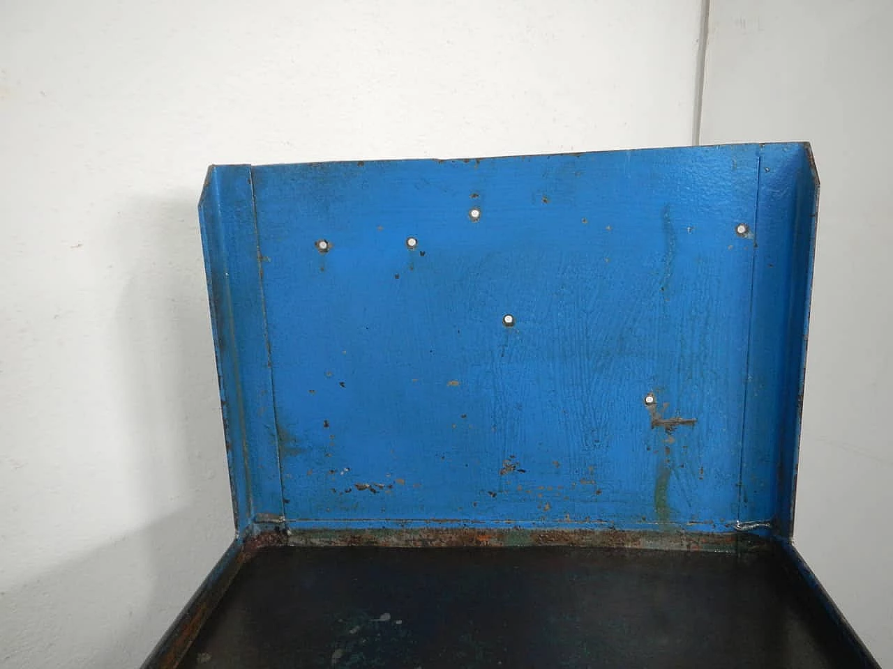 Blue workshop metal bench, 1970s 1466004
