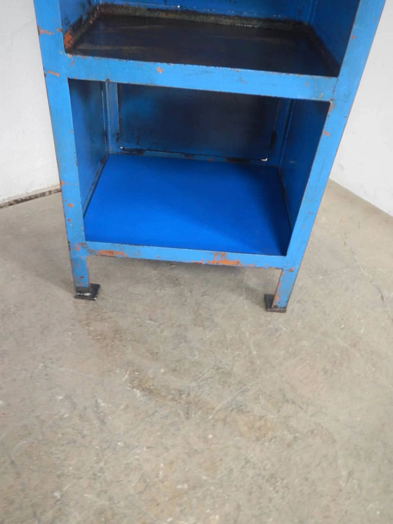 Blue workshop metal bench, 1970s 1466005