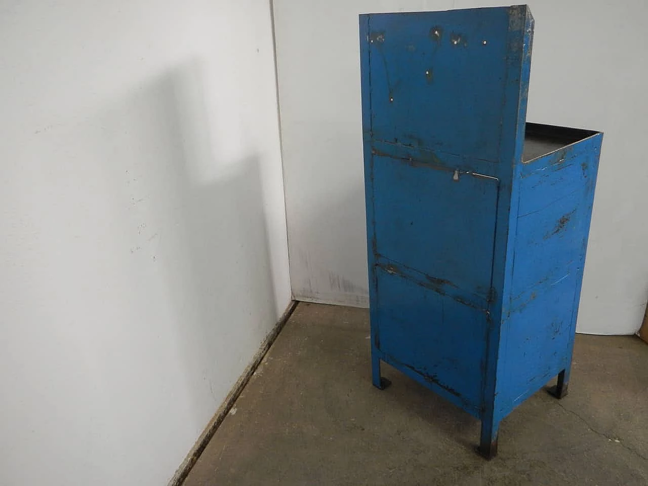 Blue workshop metal bench, 1970s 1466011