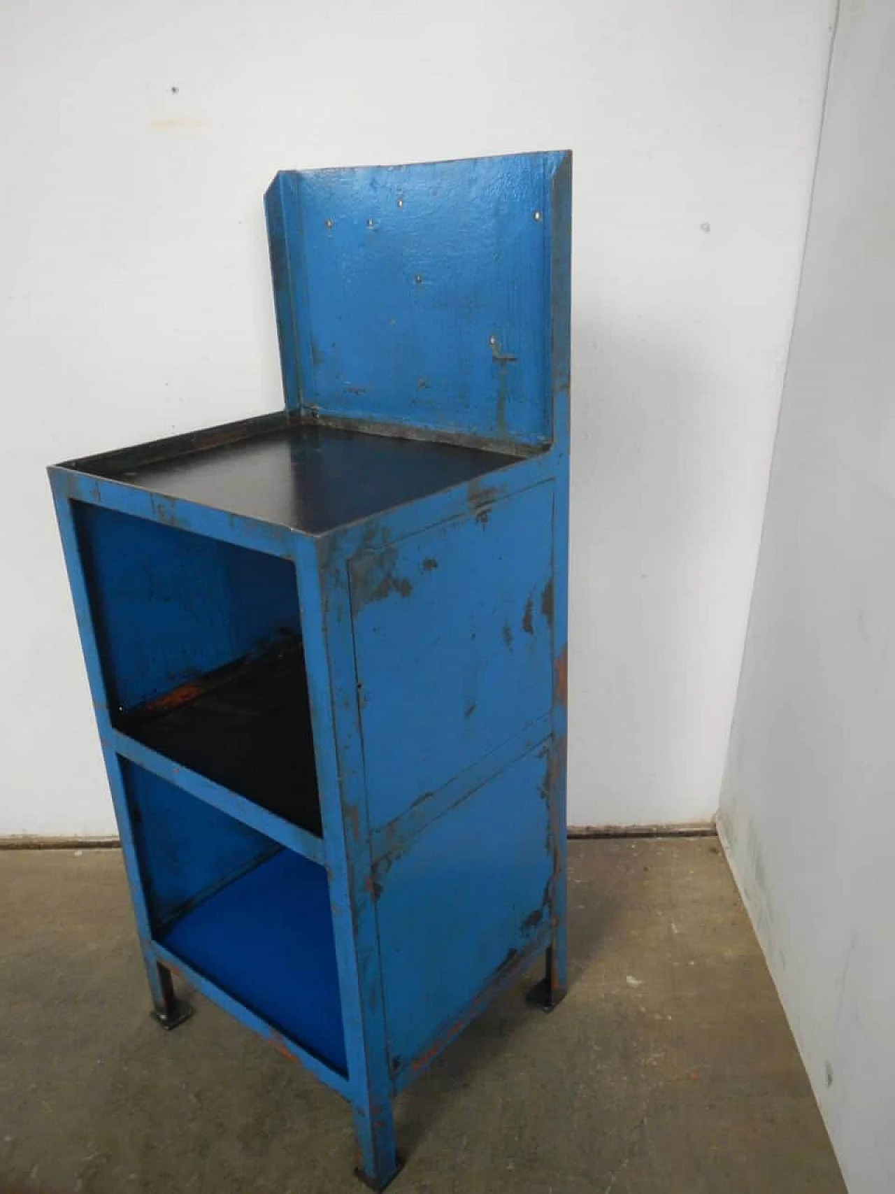 Blue workshop metal bench, 1970s 1466012