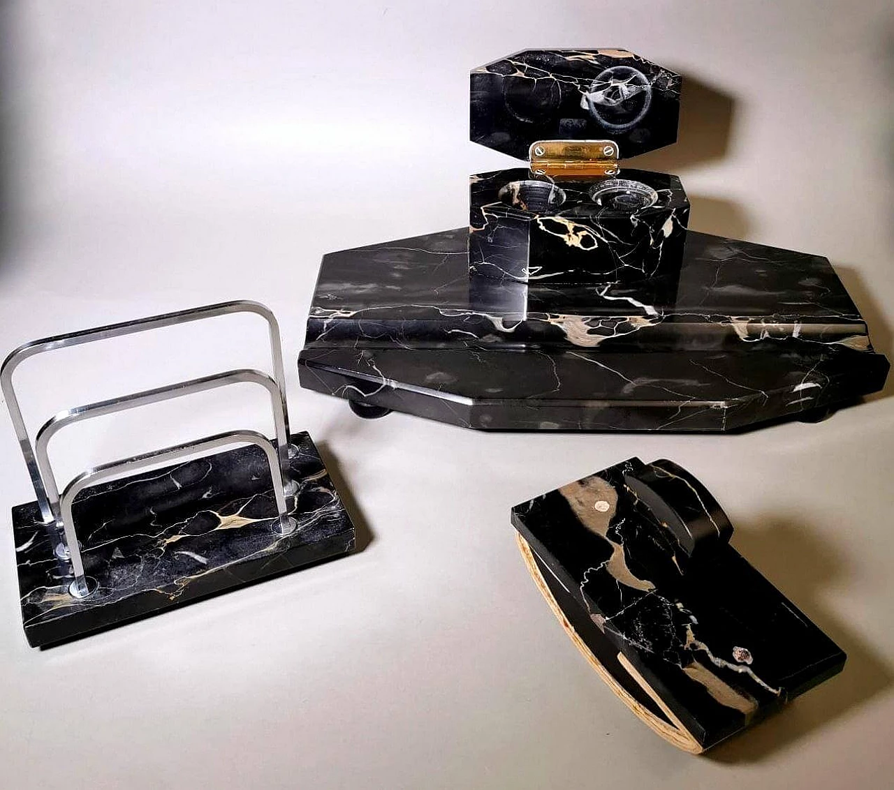 Portoro marble desk organizer set, 1930s 1466028