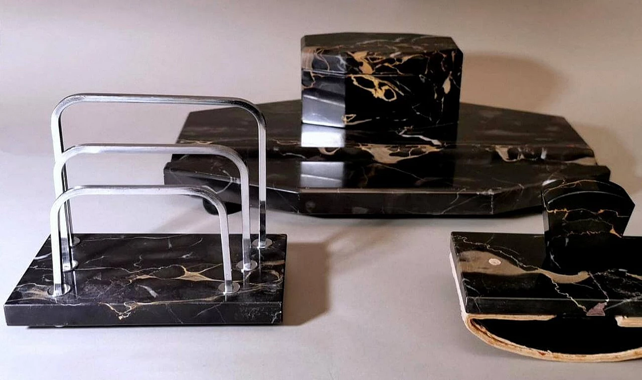 Portoro marble desk organizer set, 1930s 1466029