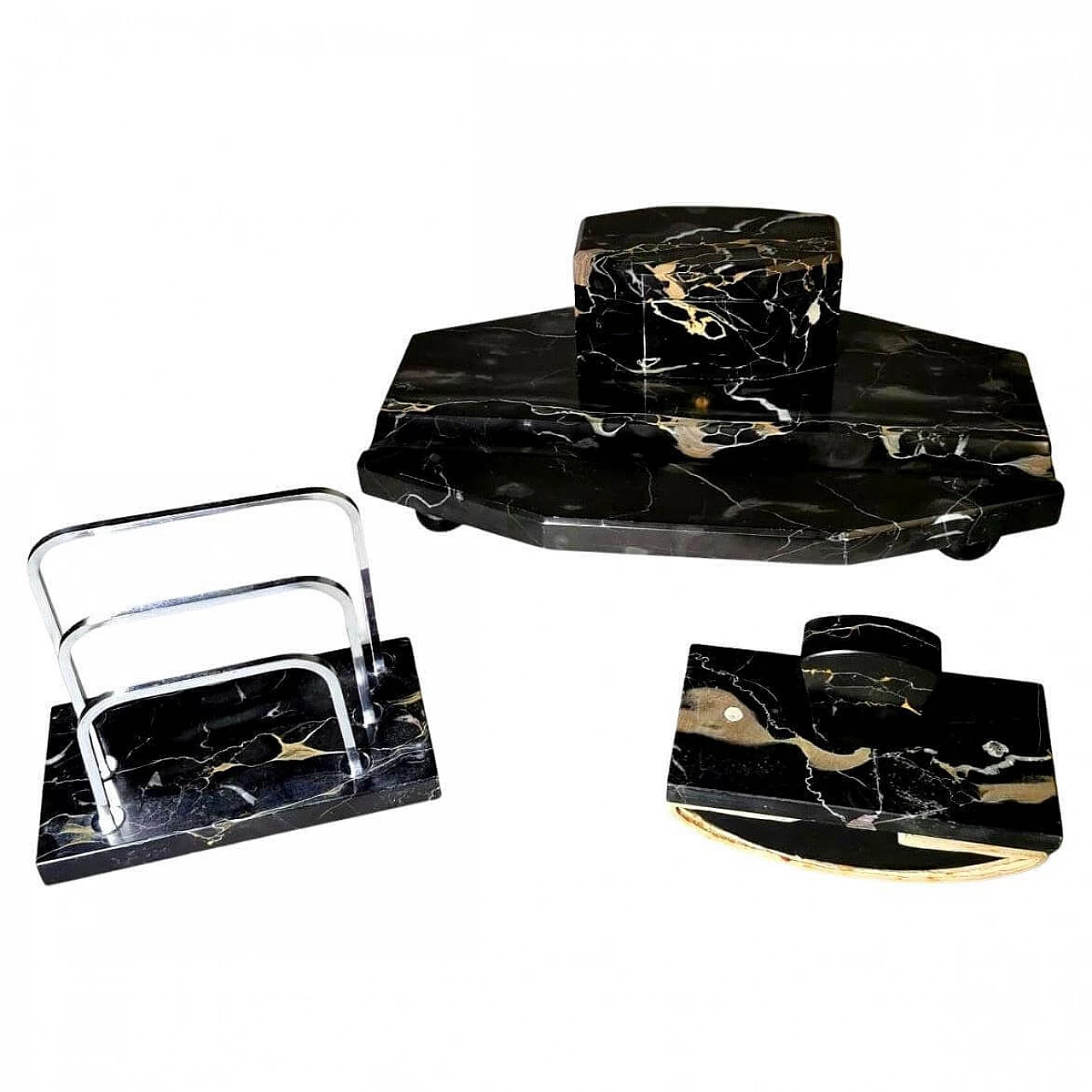 Portoro marble desk organizer set, 1930s 1466040
