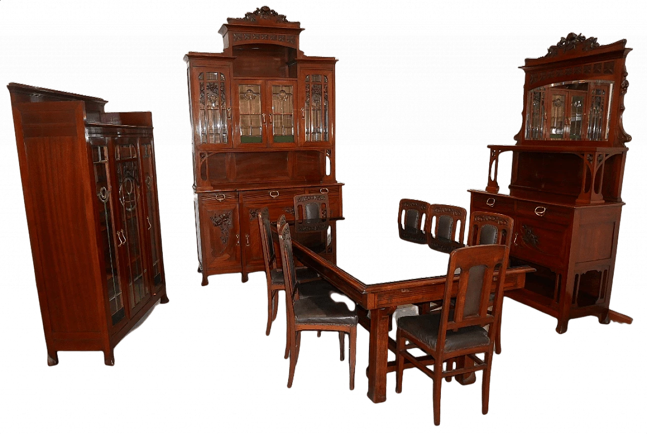 Art Nouveau mahogany dining room, early 20th century 1466172