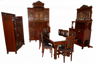 Art Nouveau mahogany dining room, early 20th century