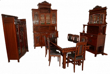 Art Nouveau mahogany dining room, early 20th century