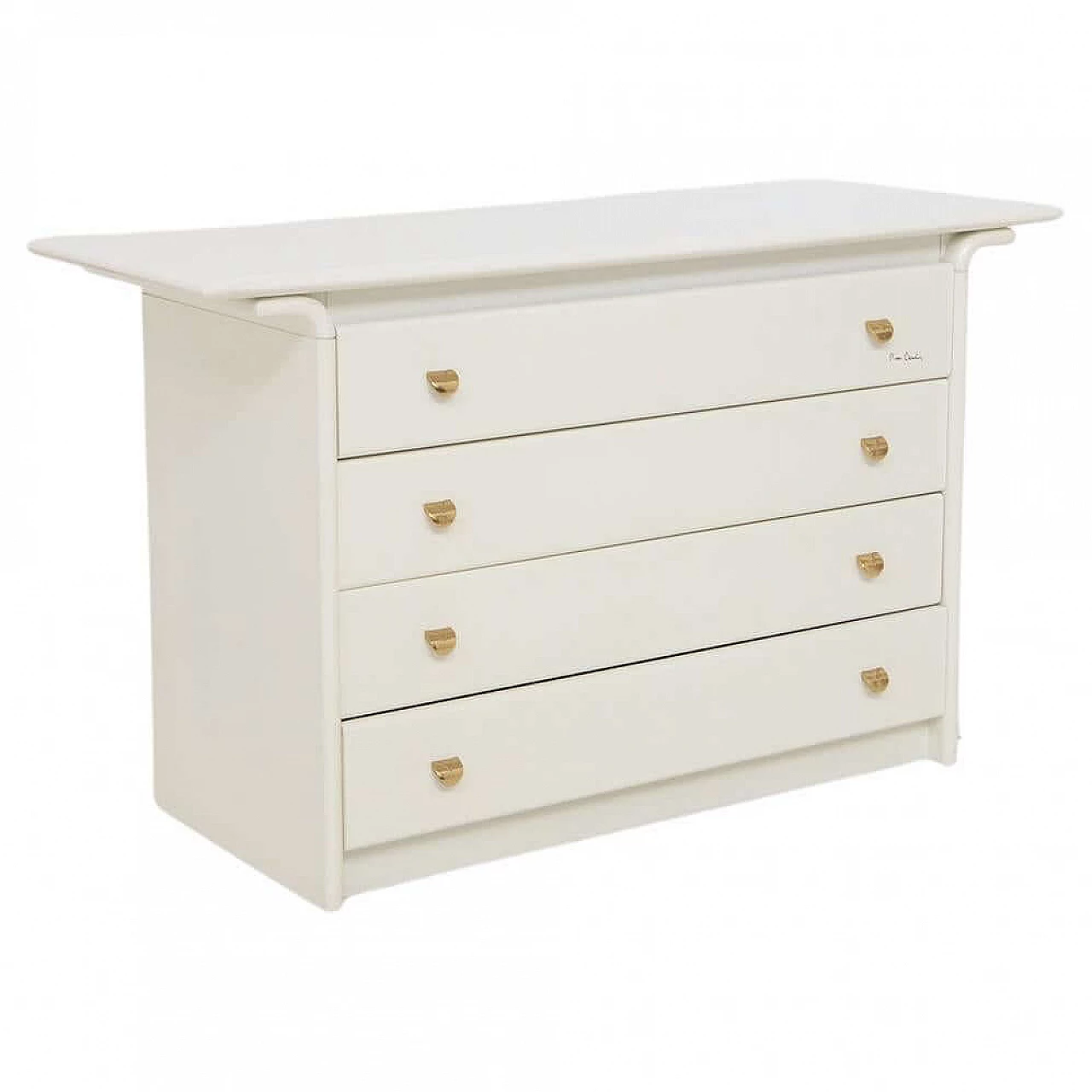 Cassetiera in legno laccato bianco di Pierre Cardin, anni '80 1466215