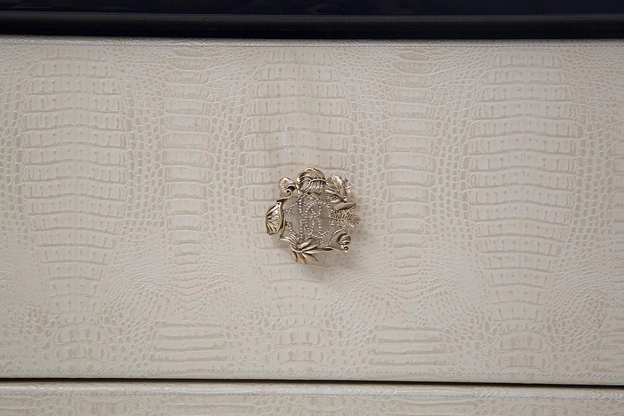 Cassettiera di Roberto Cavalli in finta pelle di rettile, anni '90 1466224