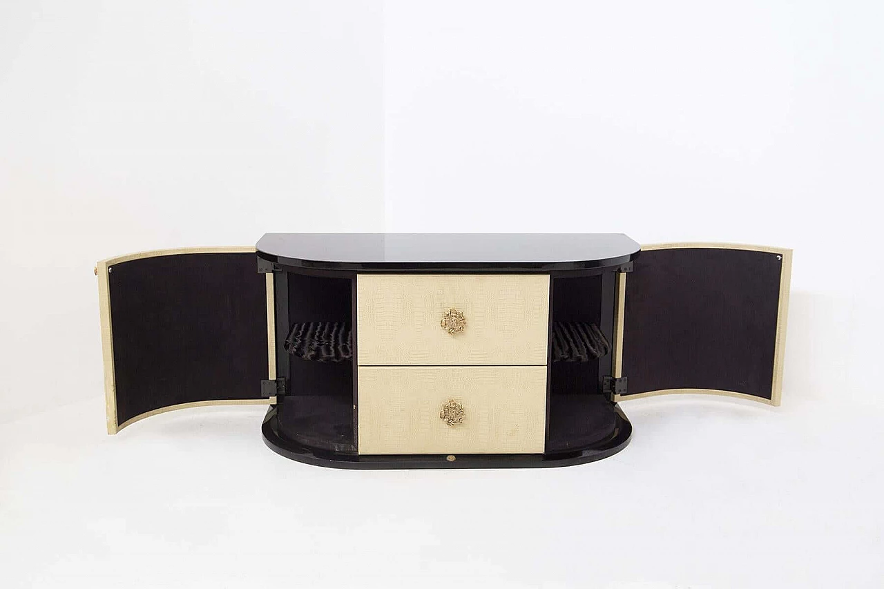 Roberto Cavalli chest of drawers in imitation reptile skin, 1990s 1466229