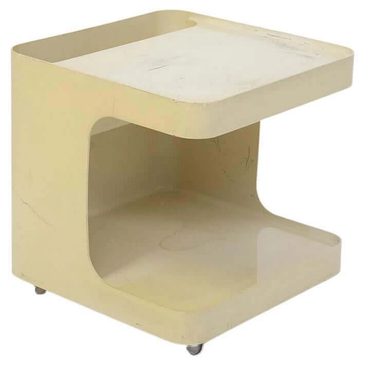 Carrello bar in plastica con ruote, anni '70 1466466