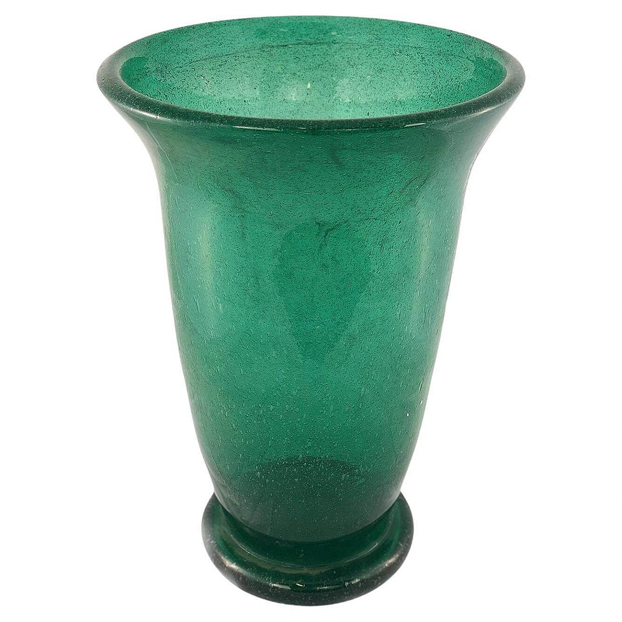 Pulegato vase in green glass by Napoleone Martinuzzi, 1950s 1466979