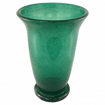Pulegato vase in green glass by Napoleone Martinuzzi, 1950s