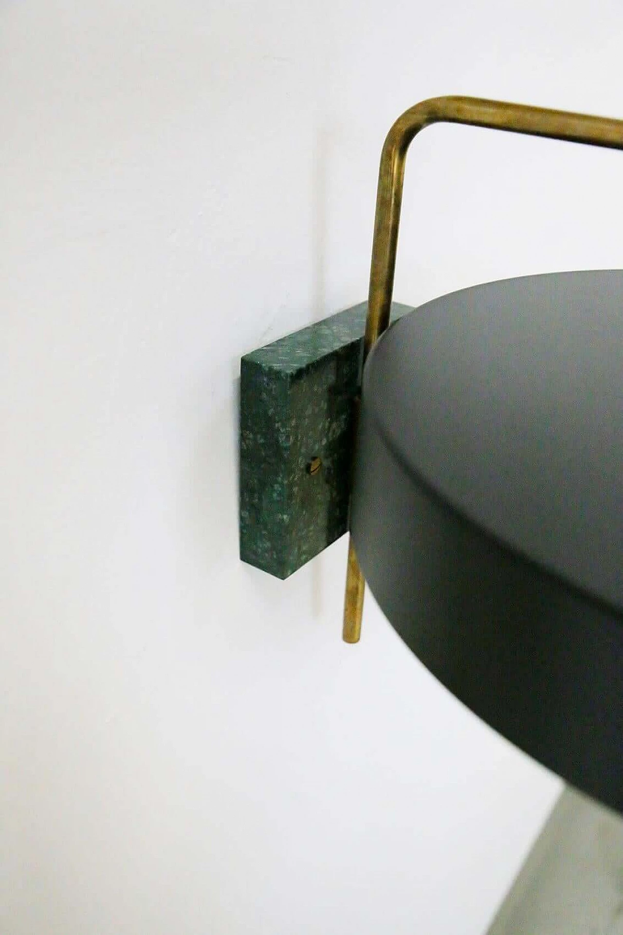 Black aluminium and green marble wall lamp 1466994