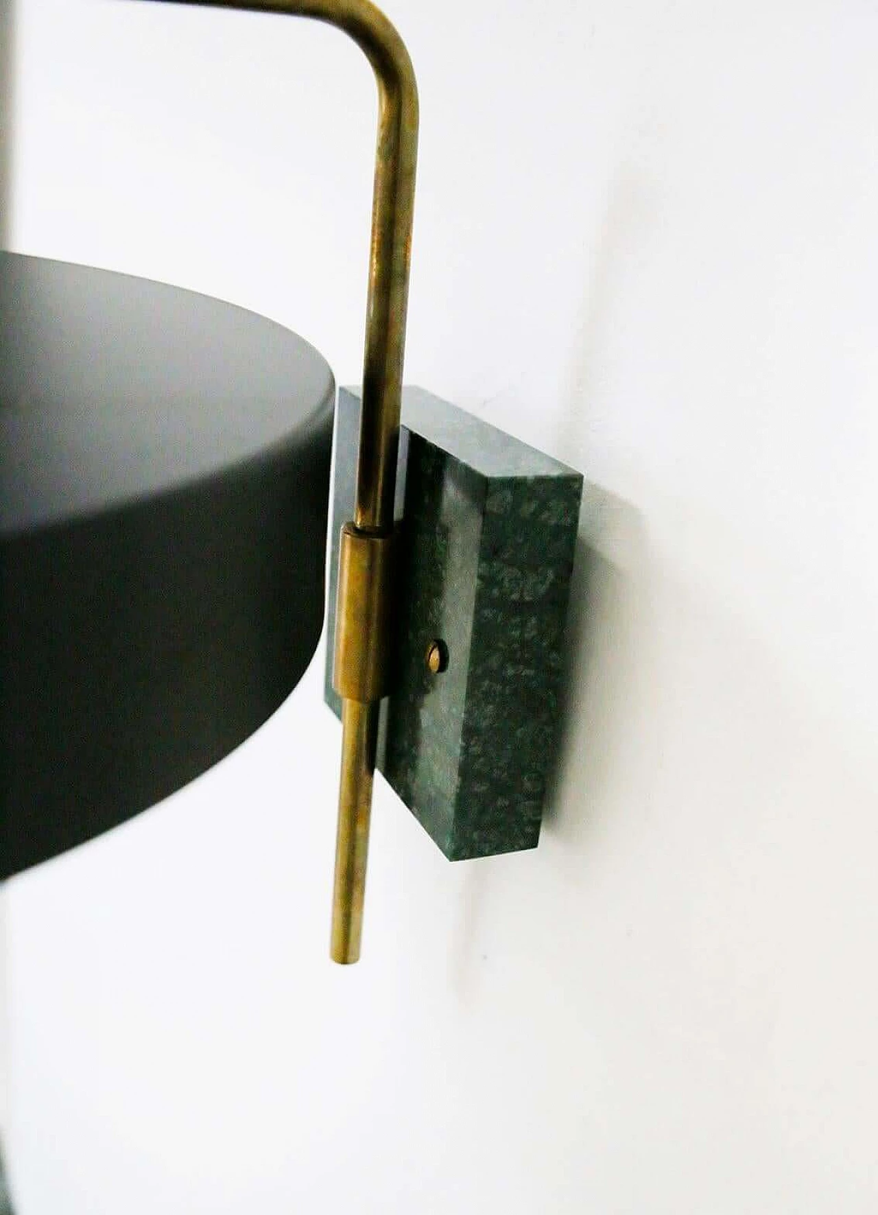 Black aluminium and green marble wall lamp 1466999