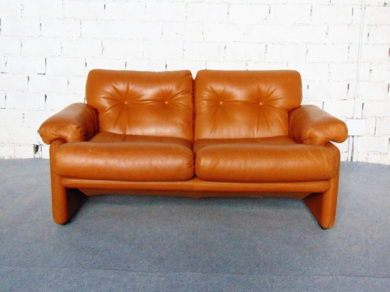 Coronado leather sofa by Tobia Scarpa for B&B Italia, 1970s 1467085