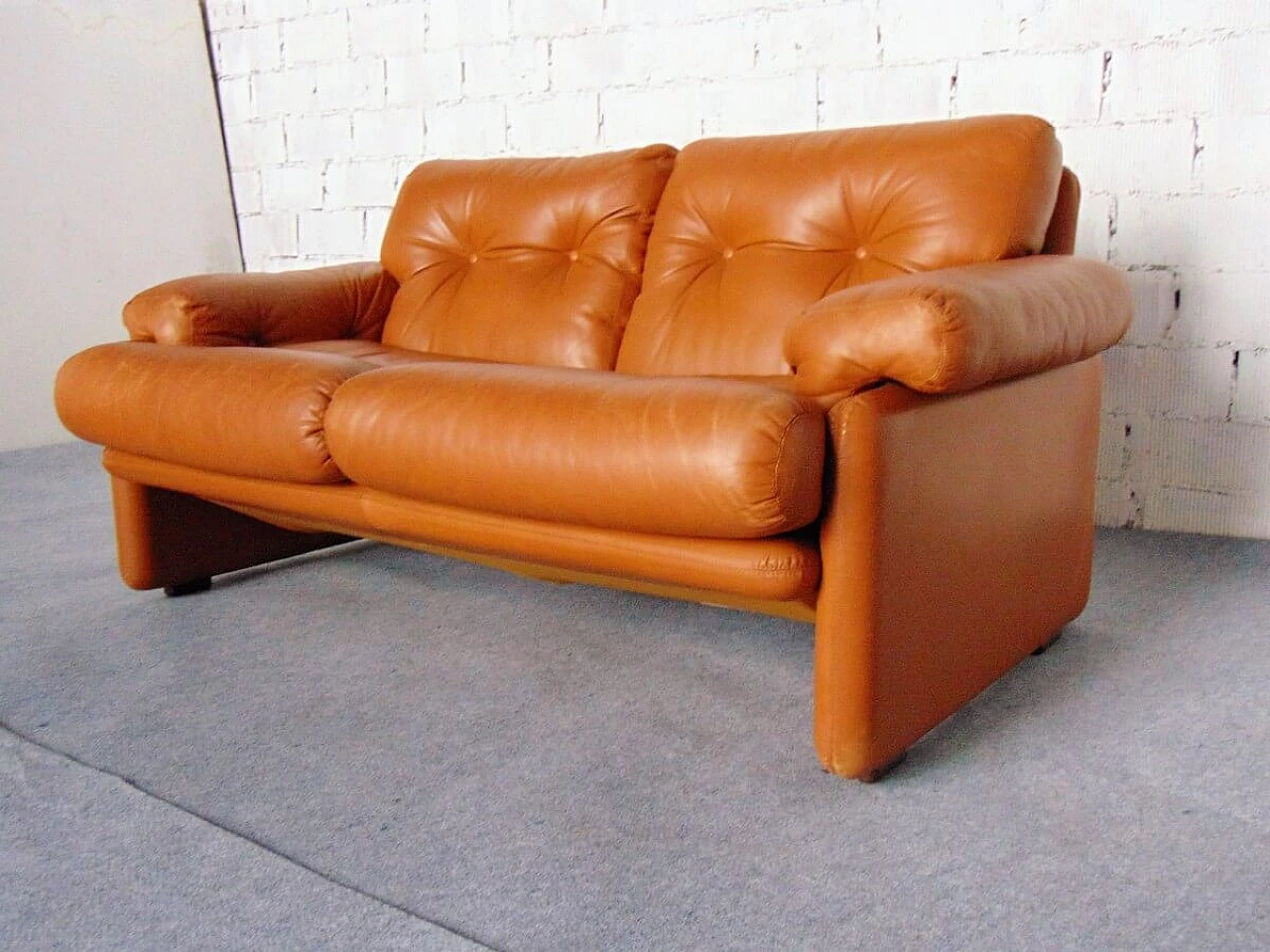 Coronado leather sofa by Tobia Scarpa for B&B Italia, 1970s 1467086