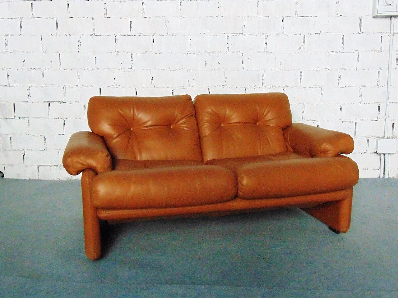 Coronado leather sofa by Tobia Scarpa for B&B Italia, 1970s 1467087